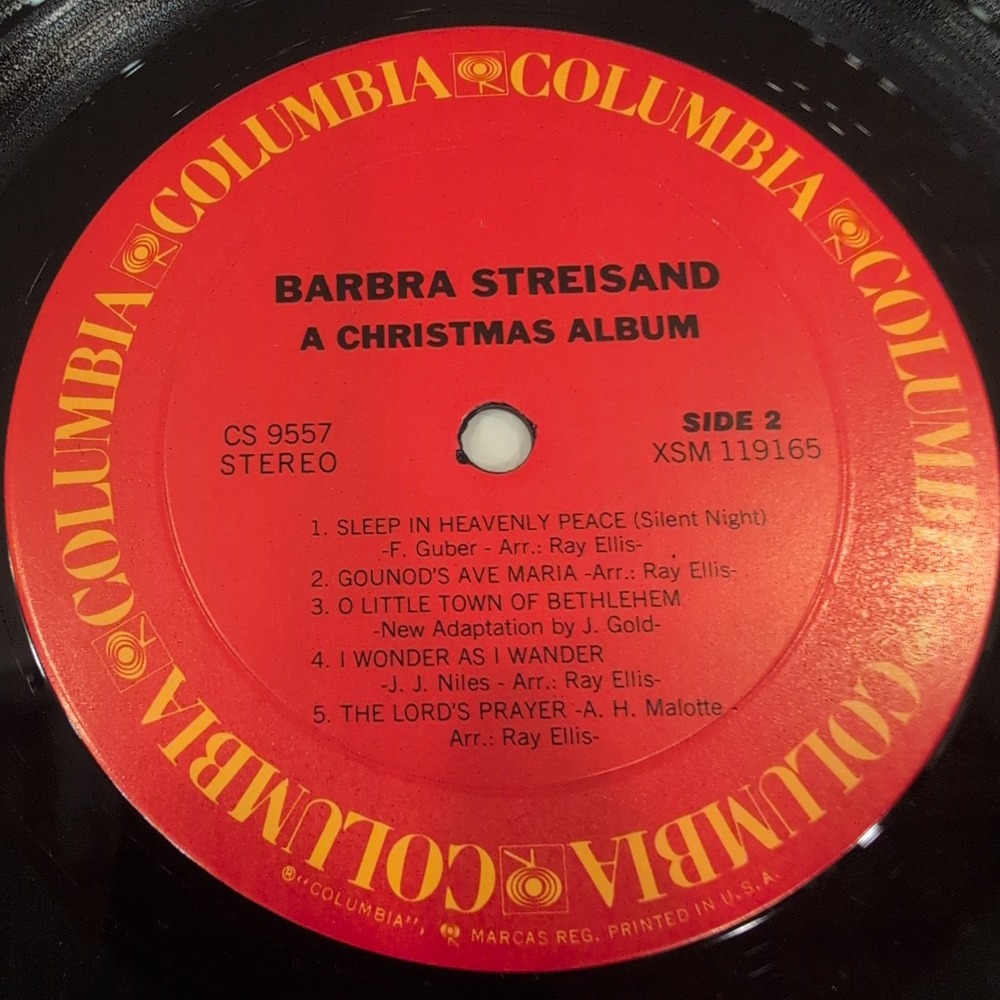 Barbra Streisand A Christmas Album Vinyl LP Columbia CS 9557 Holiday Stereo VG+ - Picture 6 of 6